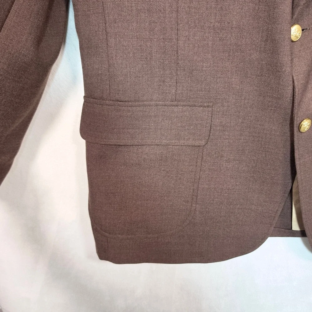 Vintage Stafford Blazer Men's 50XL Brown Gold Crest 2 Button Preppy USA